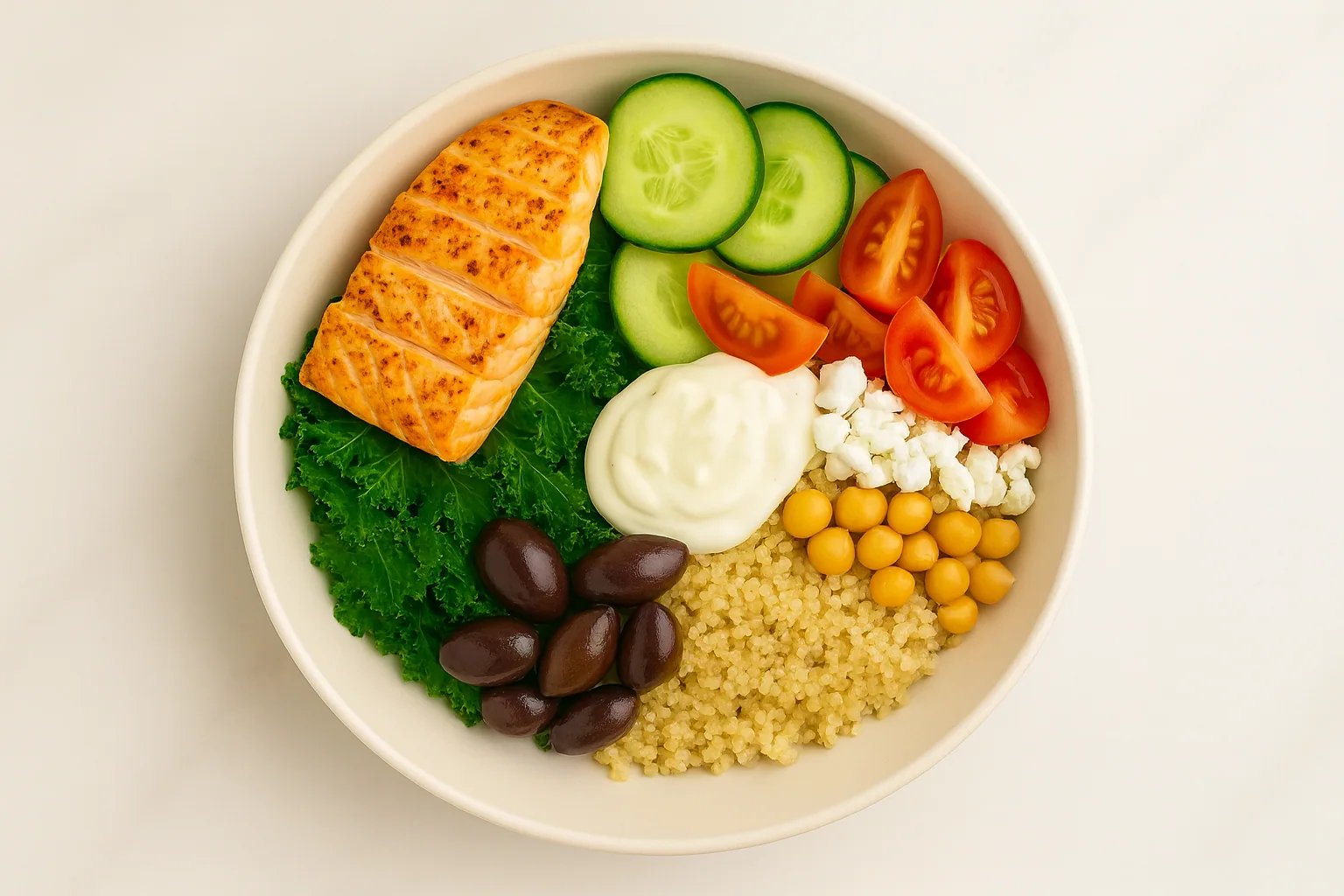 Mediterranean Salmon & Quinoa Bowl — Fresh, Light & High-Protein
