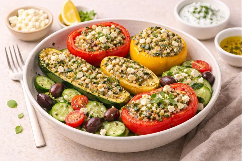 Greek-Style Stuffed Veggie Dinner Bowl
