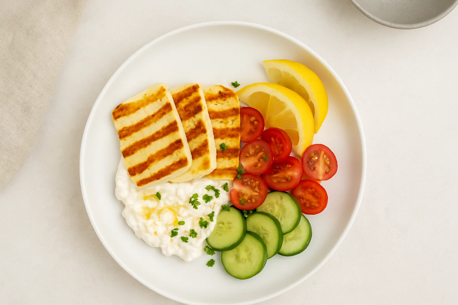 Grilled Halloumi & Tomato Bowl — Mediterranean Classic Made Simple