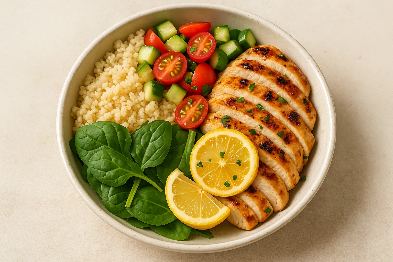 Mediterranean Lemon Chicken Bowl — Juicy, Bright & Protein-Rich