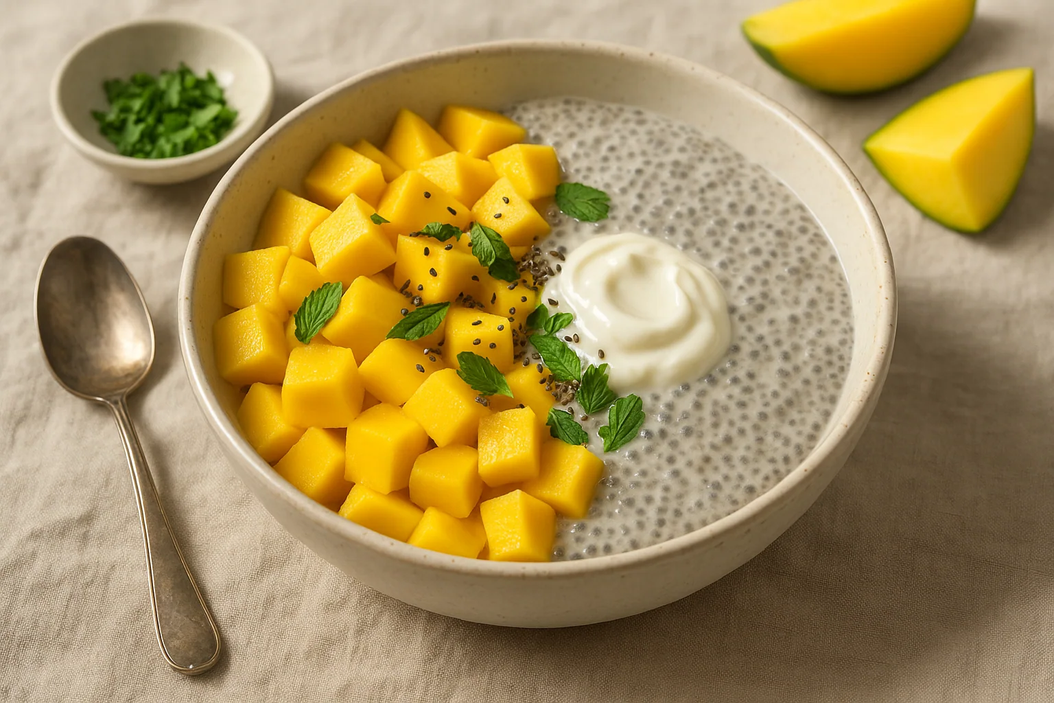 Mediterranean Mango & Chia Bowl — Tropical, Creamy & Light