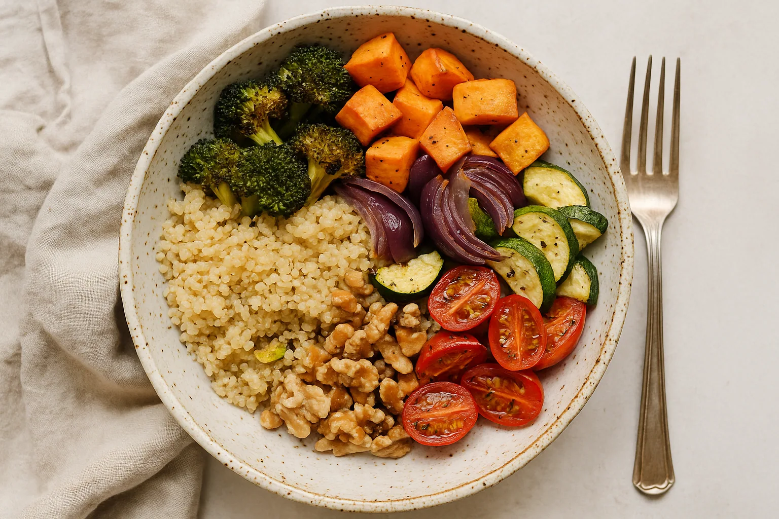 Roasted Veggie Quinoa Bowl — Warm, Filling & Balanced
