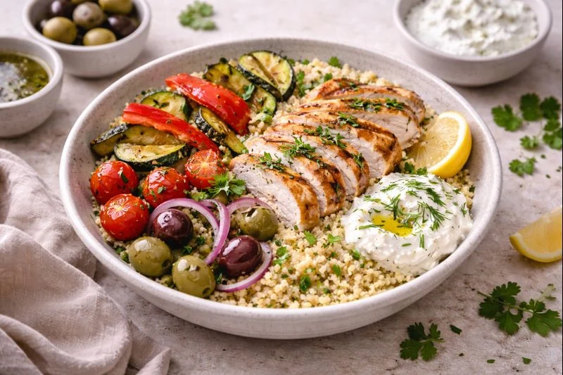 Simple Mediterranean Evening Bowl — Light Dinner