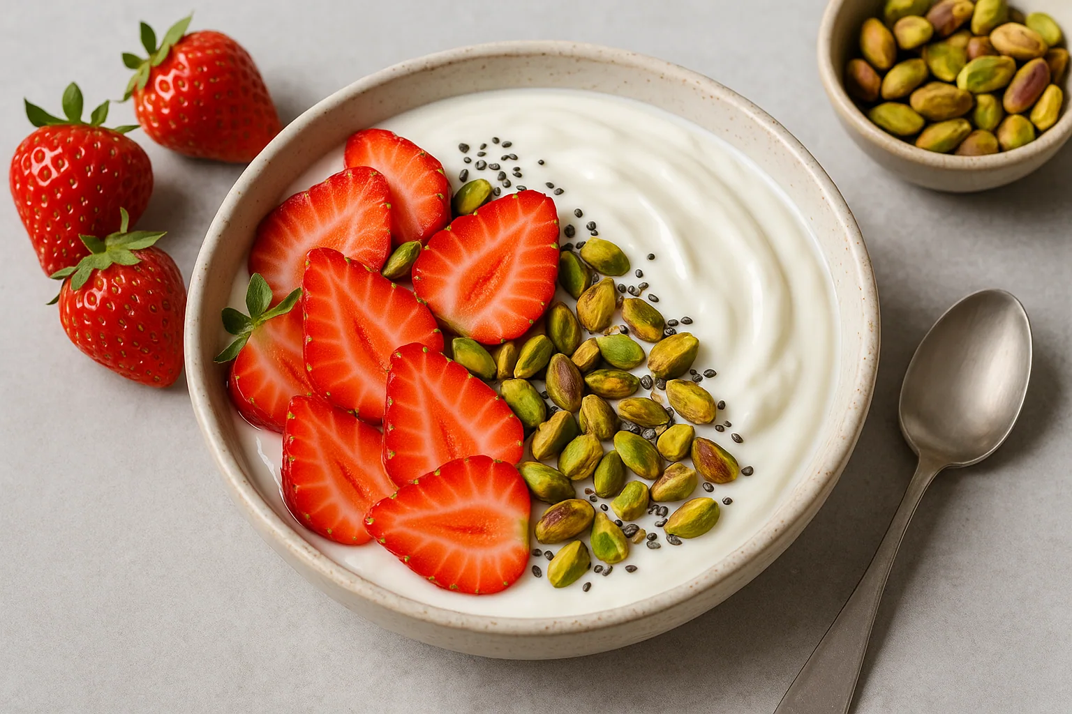Strawberry Pistachio Yogurt Bowl — Fresh, Colorful & Balanced