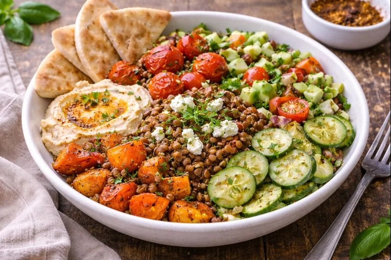 Warm Mediterranean Lentil Dinner Bowl — Cozy Mediterranean Dinner