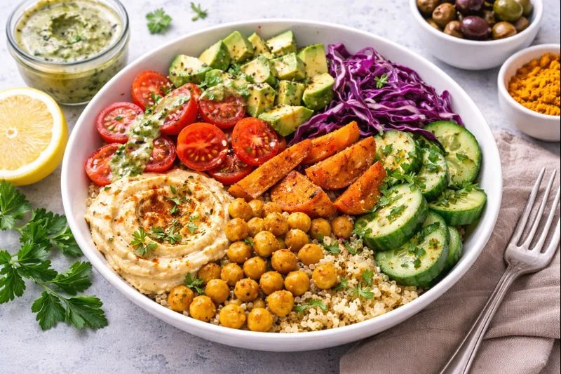 Anti-Inflammatory Mediterranean Lunch Bowl (Vegetarian)