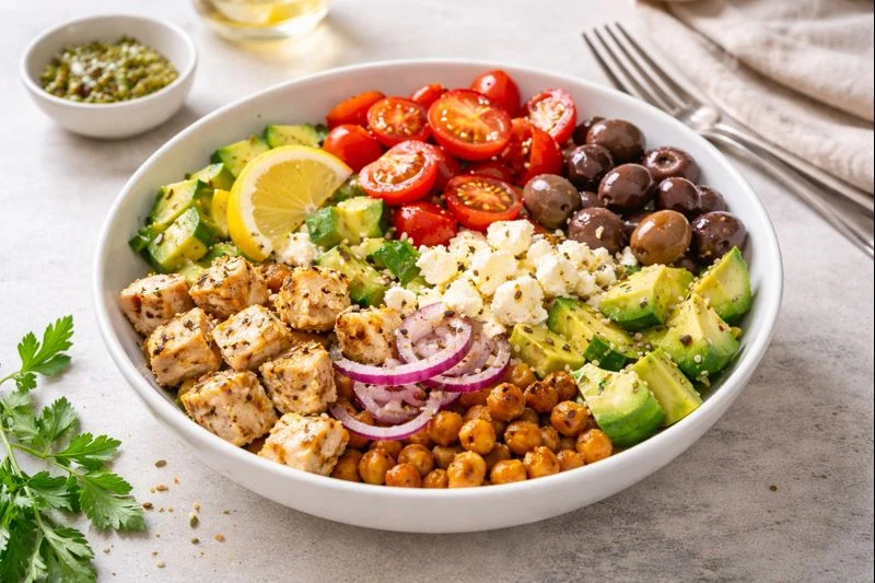 Fresh Mediterranean Salad Bowl (No Lettuce)