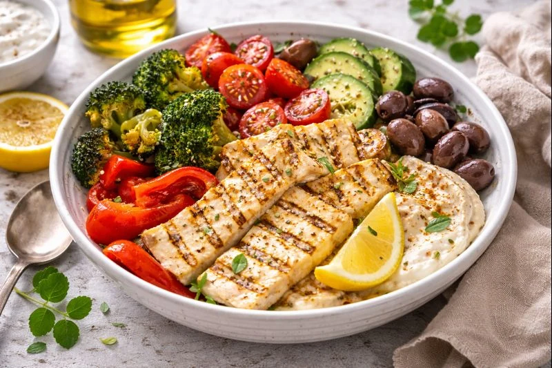 Halloumi & Veggie Lunch Bowl — No Grains