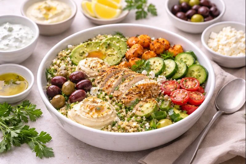 Mediterranean Anti-Inflammatory Lunch Bowl with Chicken