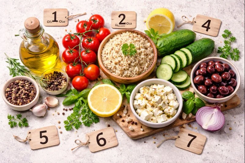 Mediterranean Bowl Ingredients: 7 Staples You Can Mix All Week