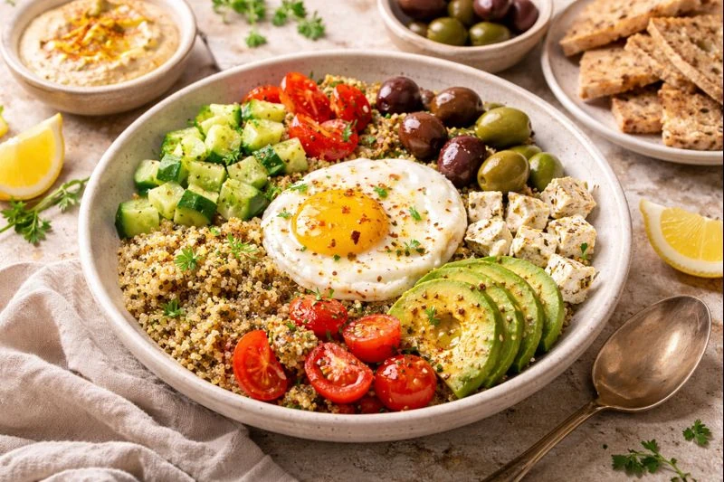 Savory Mediterranean Breakfast Bowl without Yogurt