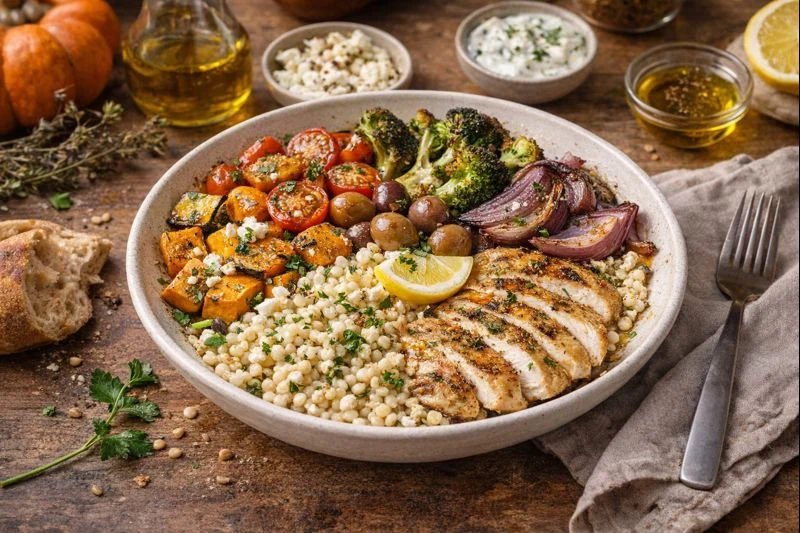 Warm Mediterranean Autumn Dinner Bowl