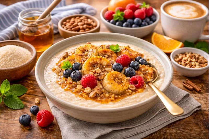 Warm Semolina Breakfast Bowl — Mediterranean Classic