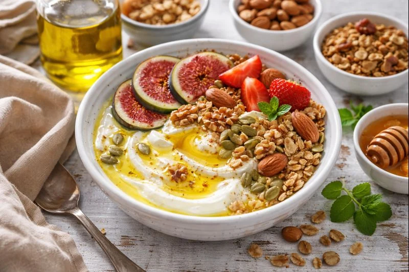 Yogurt & Olive Oil Breakfast Bowl — Greek Style