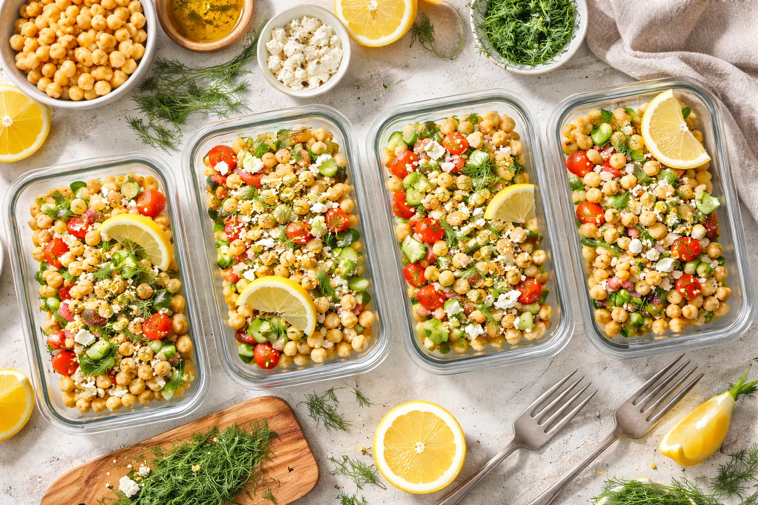 Bright Flavor Meal Prep with Chickpeas, Lemon Zest & Dill