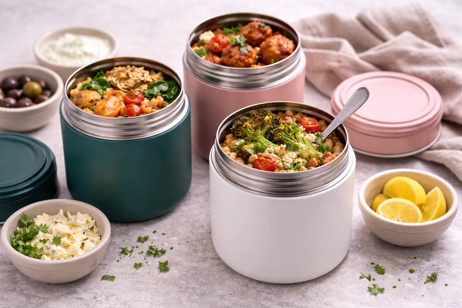 Insulated Food Containers for Hot Mediterranean Bowls (Commute-Safe)