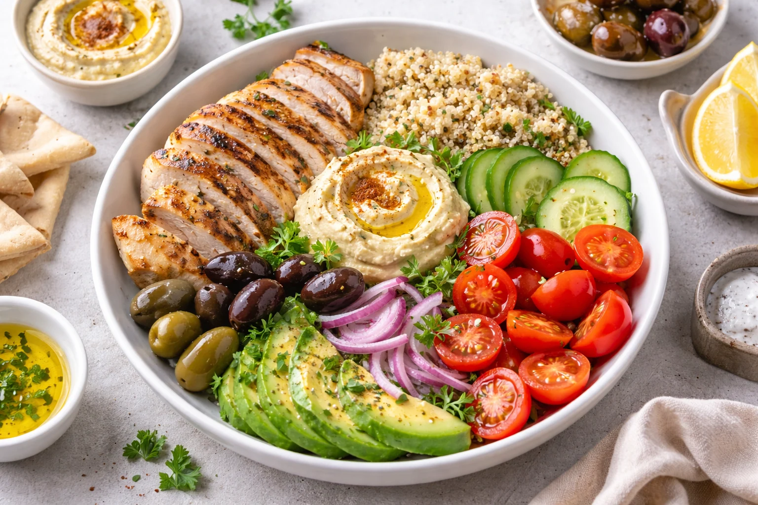 Mediterranean Lunch Bowl without Dairy — Easy, Light & Filling