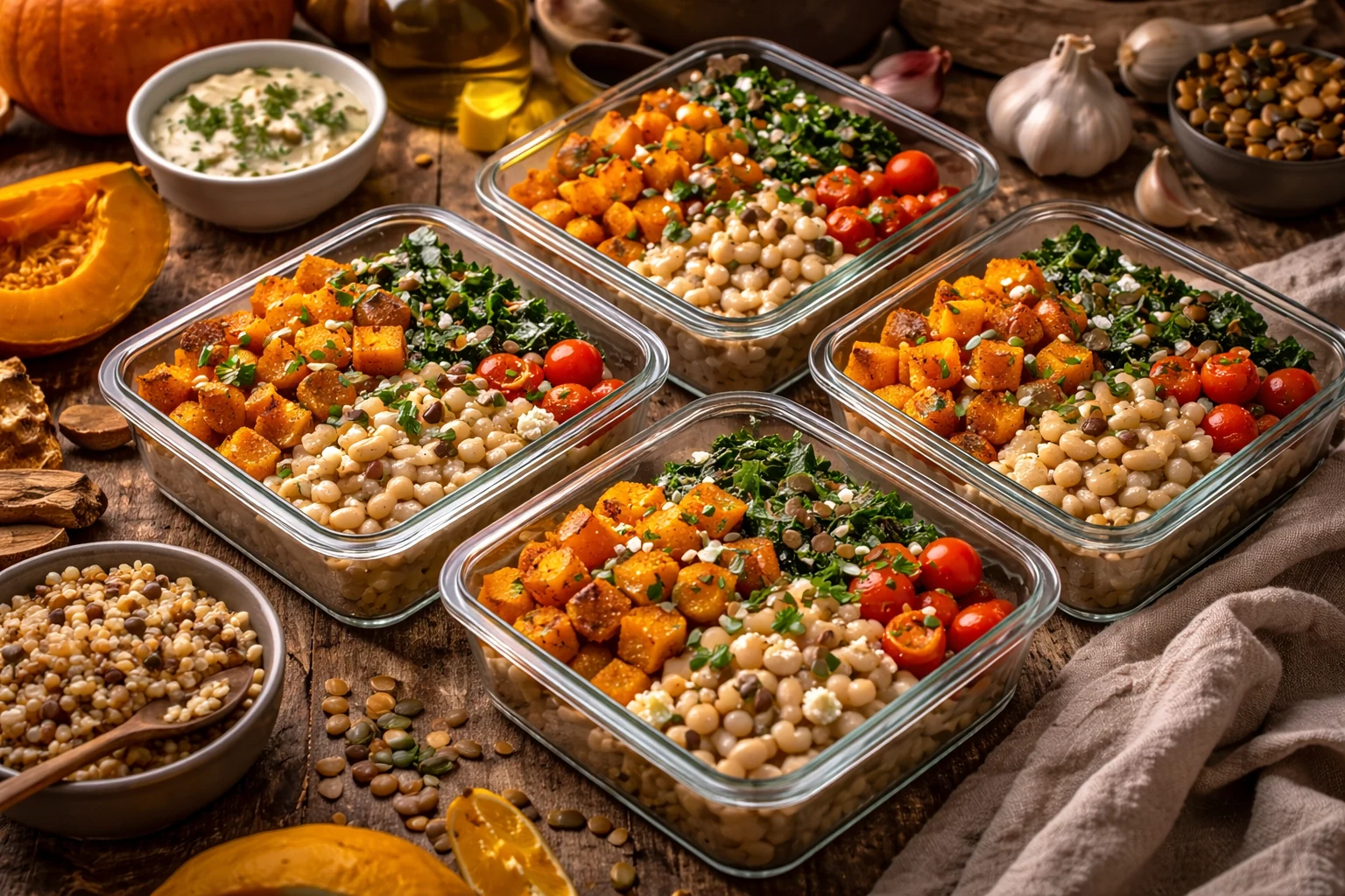 Mediterranean Pumpkin Meal Prep — Roasted Pumpkin & White Beans (Autumn-Style)