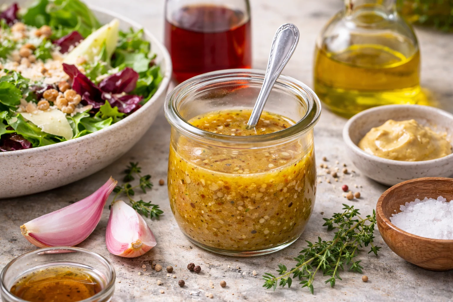 Mediterranean Sherry-Vinegar Dressing for Bitter Greens