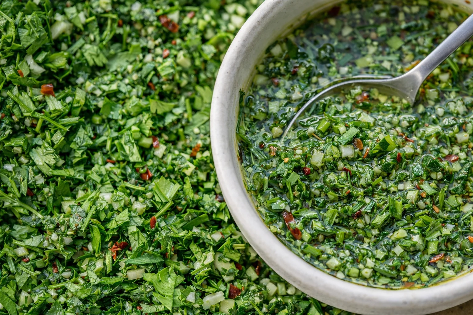 Chimichurri-Inspired Herb Sauce for Mediterranean Bowls