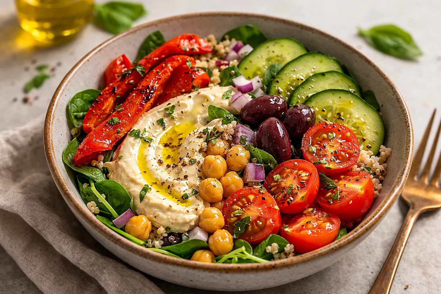 Dairy-Free Mediterranean Lunch Bowl (Creamy Without Yogurt)