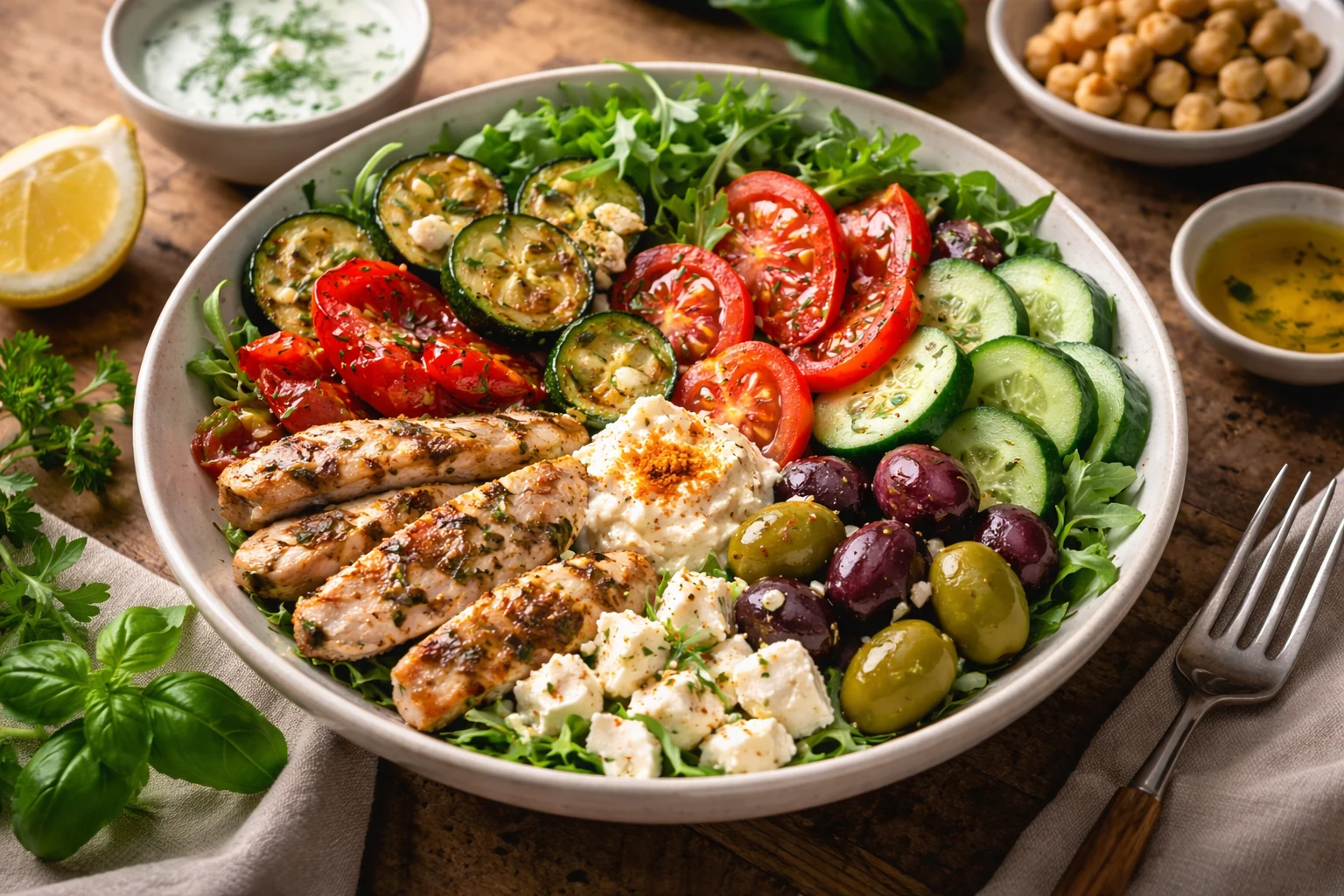 Low-Carb Mediterranean Lunch Bowl (No Rice, Still Satisfying)