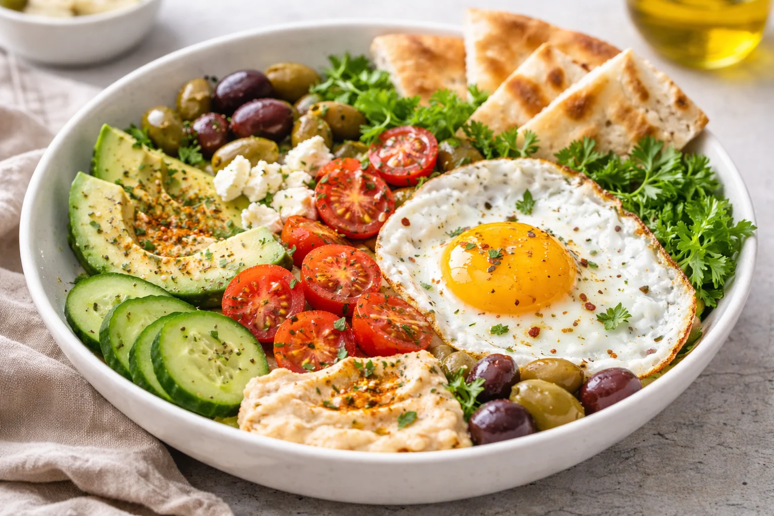 Mediterranean Breakfast Bowl (Savory, Not Sweet)