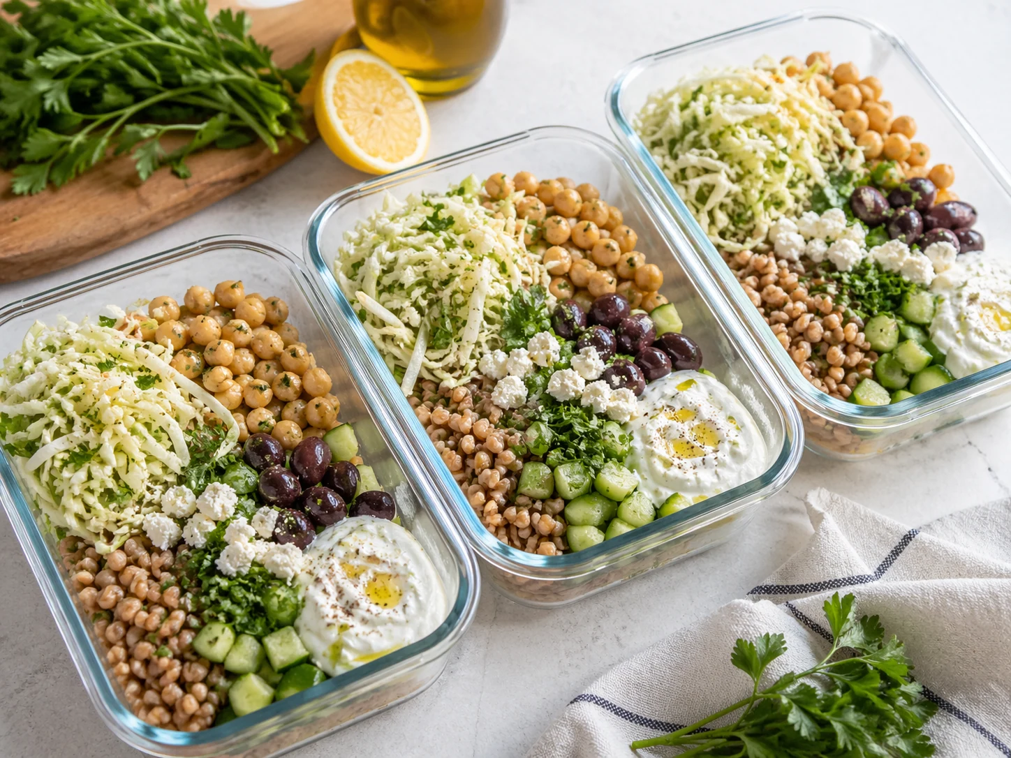 How Cabbage Keeps Mediterranean Lunch Bowls Crisp for 4 Days