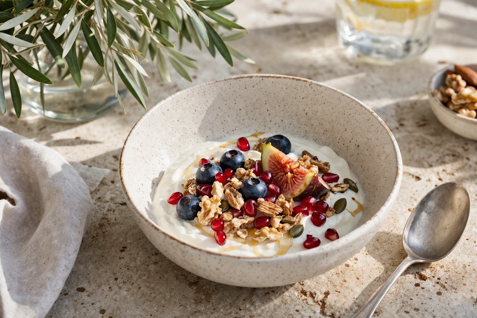 Mediterranean Breakfast Bowls with Yogurt, Nuts and Fruit That Keep You Full