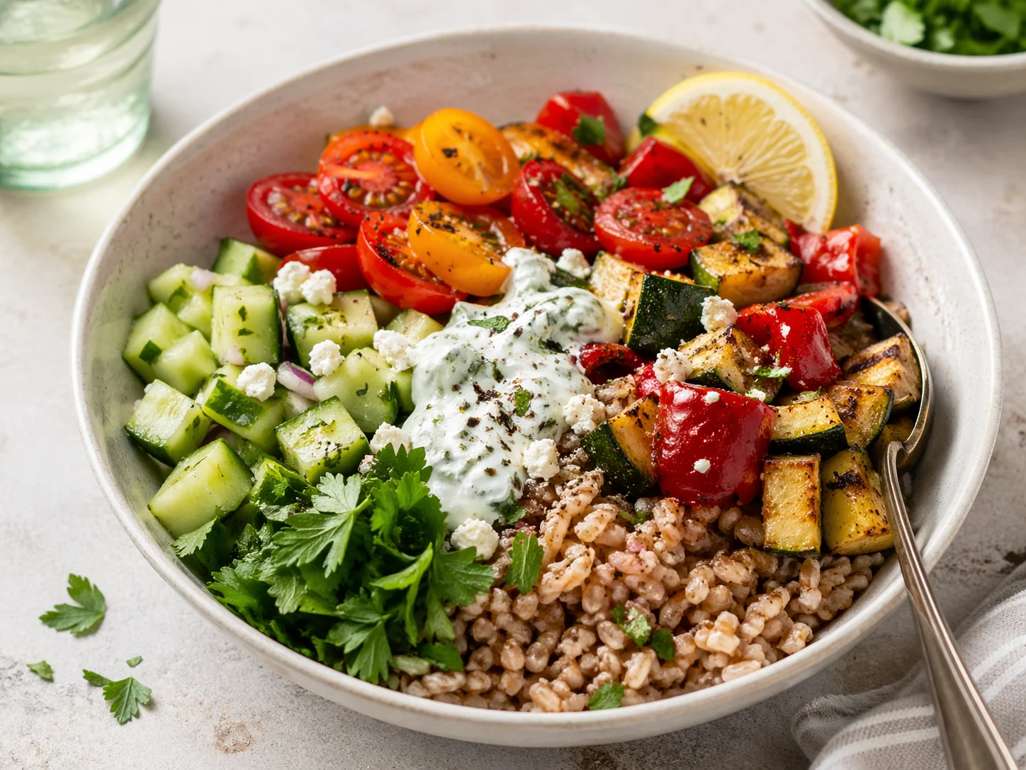 Mediterranean Dinner Bowls from Leftover Grains That Still Feel Fresh
