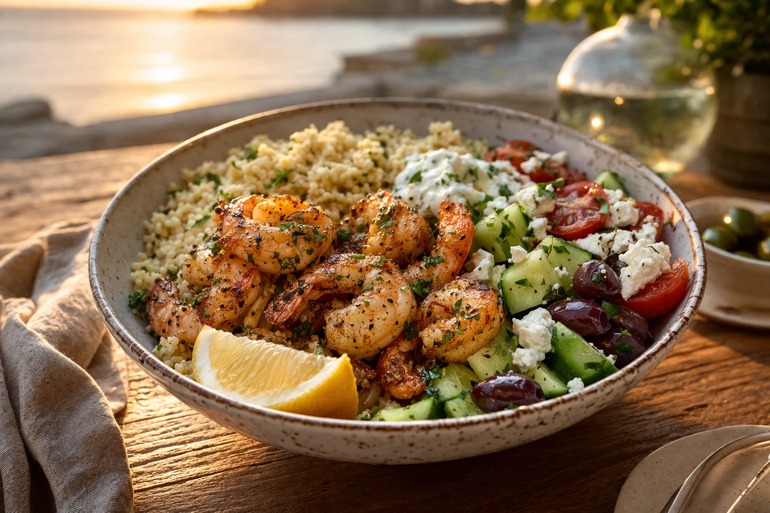 Mediterranean Shrimp Dinner Bowls for Warm Evenings