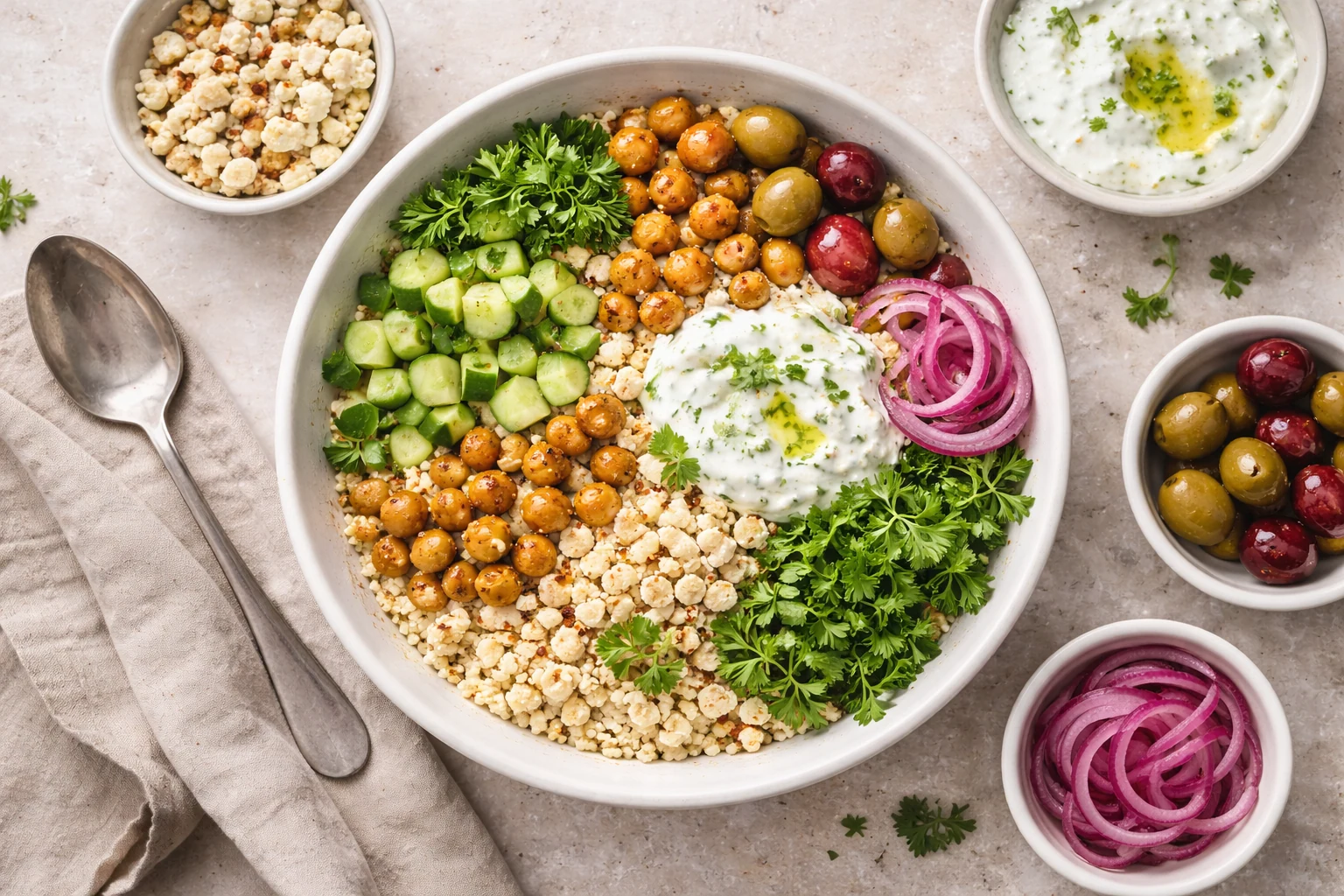 What Should Stay in the Background in a Mediterranean Bowl