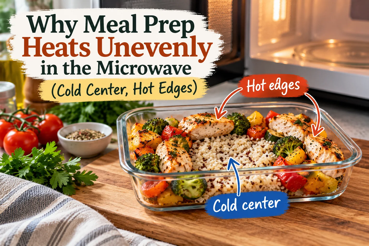 Why Meal Prep Heats Unevenly in the Microwave (Cold Center, Hot Edges)